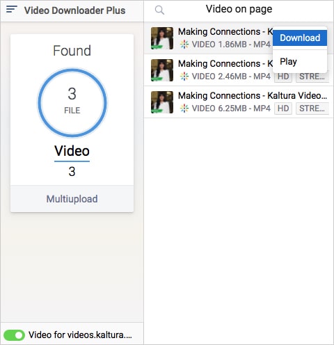 download kaltura video chrome