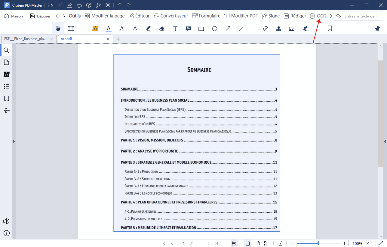 rechercher un mot dans un pdf scanné avec logiciel cisdem ocr2