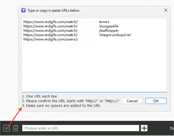 bulk add URLs