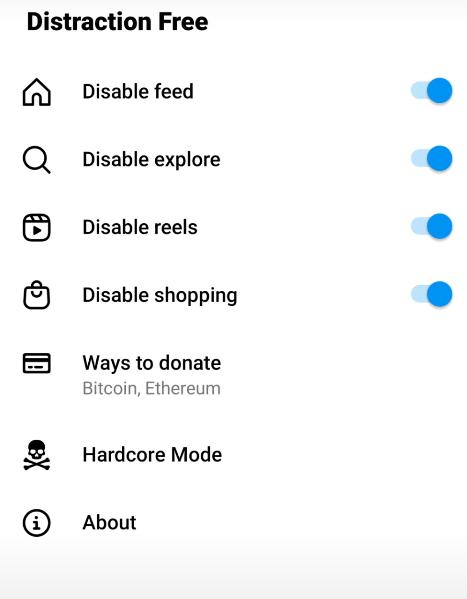 Disable features