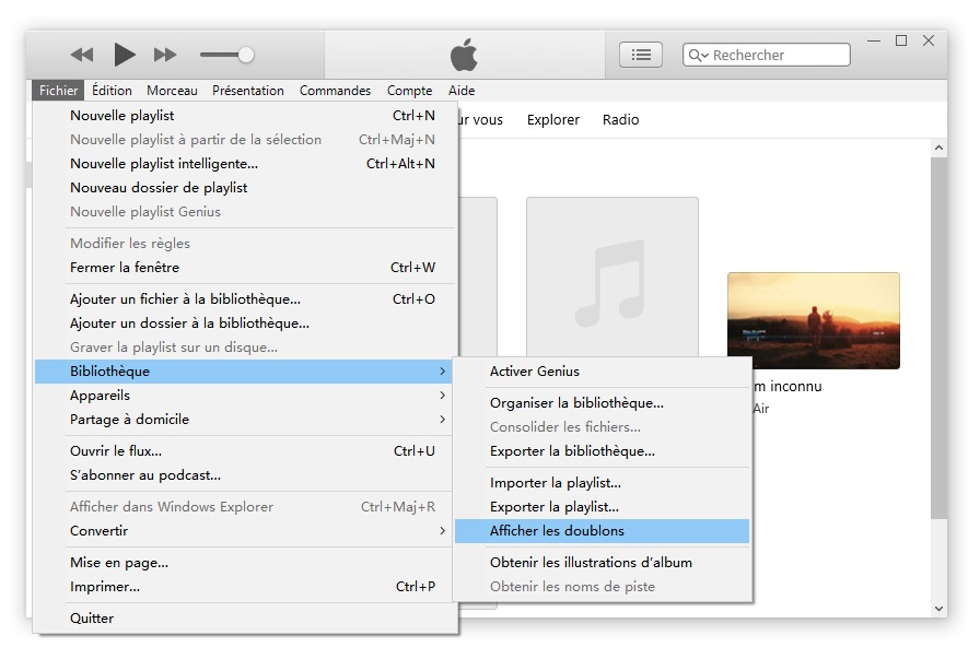 afficher les doublons dans iTunes