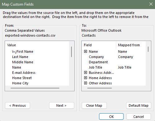 map custom fields