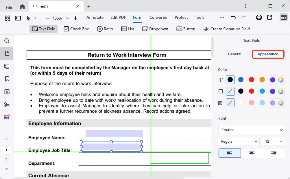 add fillable text box in pdf cisdem03
