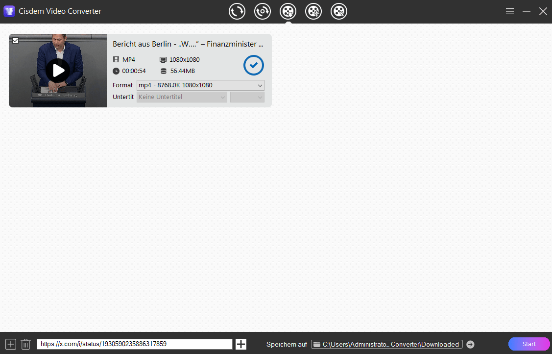 download a video form twitter via cisdem