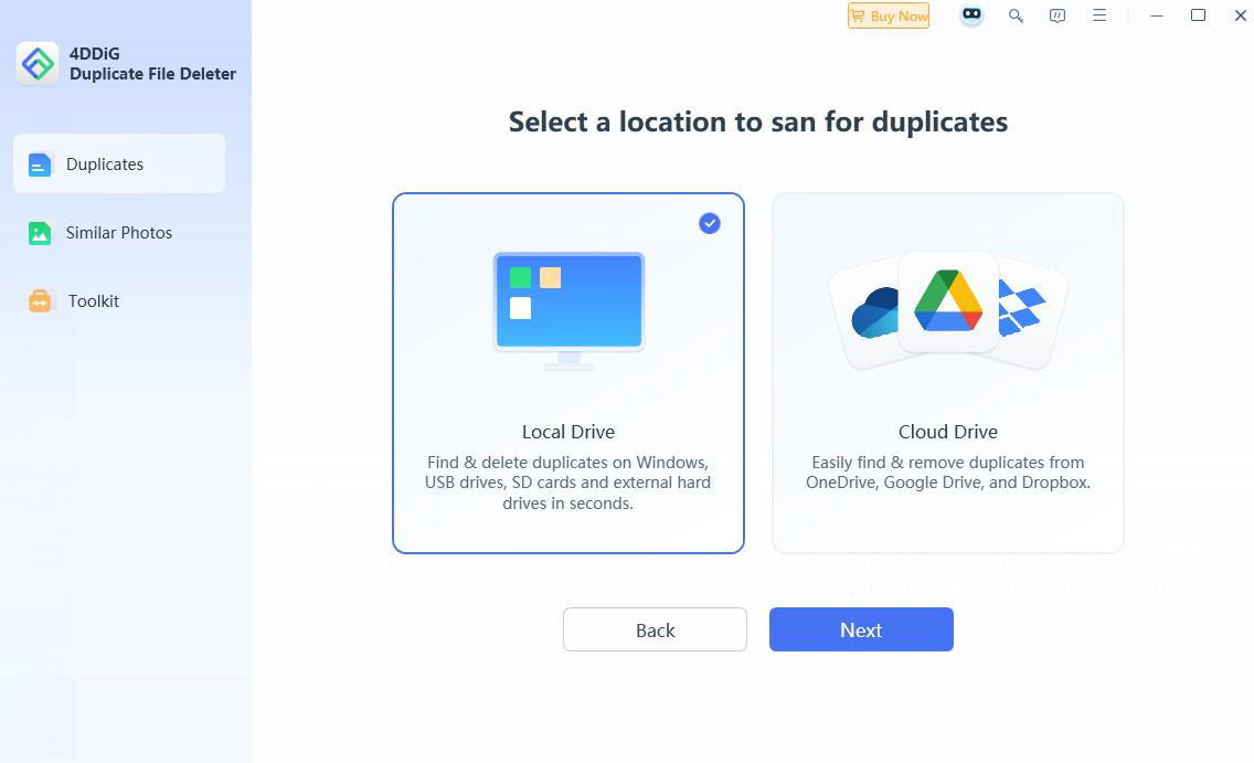 select local drive