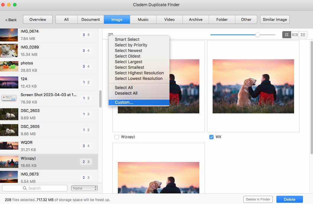 Cisdem Duplicate Finder selection rules