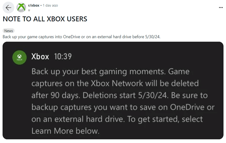 xbox notice