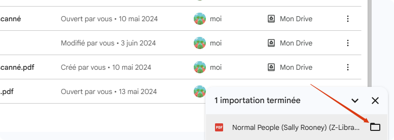 importer fichiers dans google drive