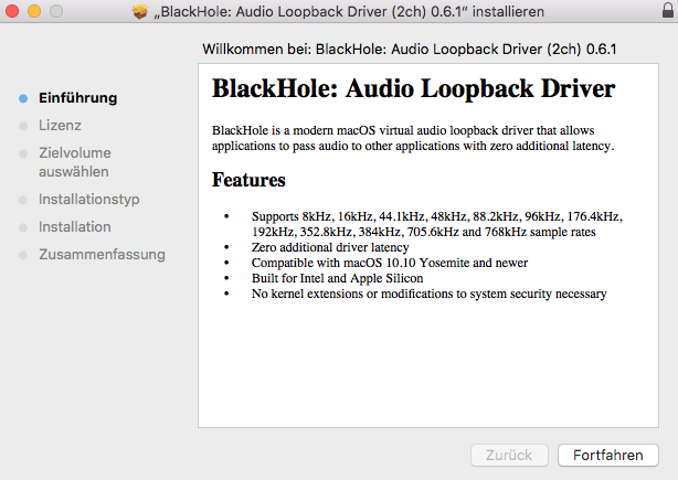 BlackHole installieren