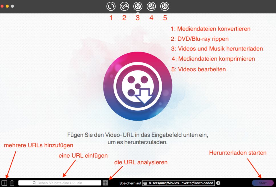 die Oberfläche Download öffnen
