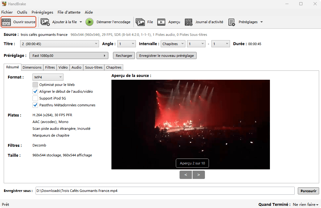 MP4 en MPEG2 handbrake