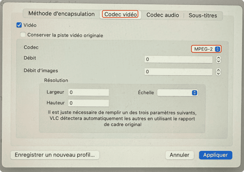 mp4 en MPEG2 vlc