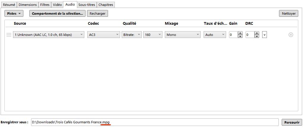 comment convertir MP4 en MPEG2