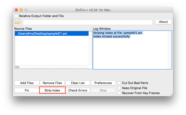 Réparer un fichier AVI DivFix++
