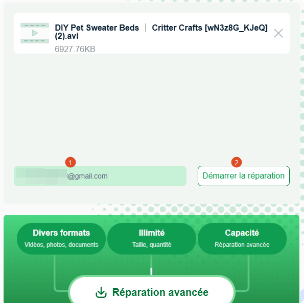 réparer un fichier avi gratuit en ligne