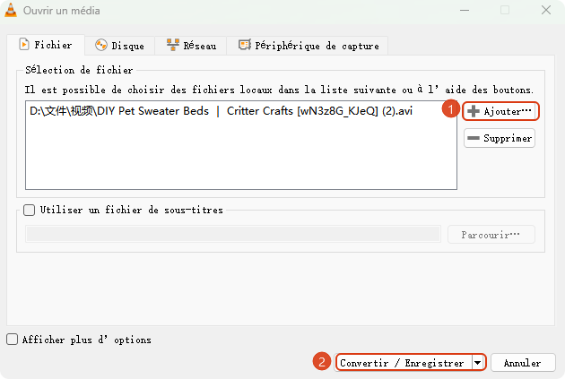 réparer un fichier avi vlc gratuit
