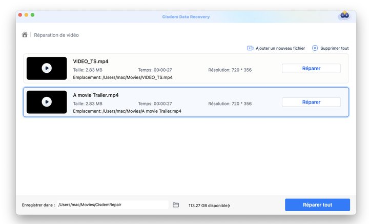 réparer un fichier avi cisdem data recovery