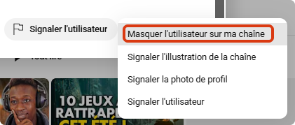 peut on bloquer une chaine youtube