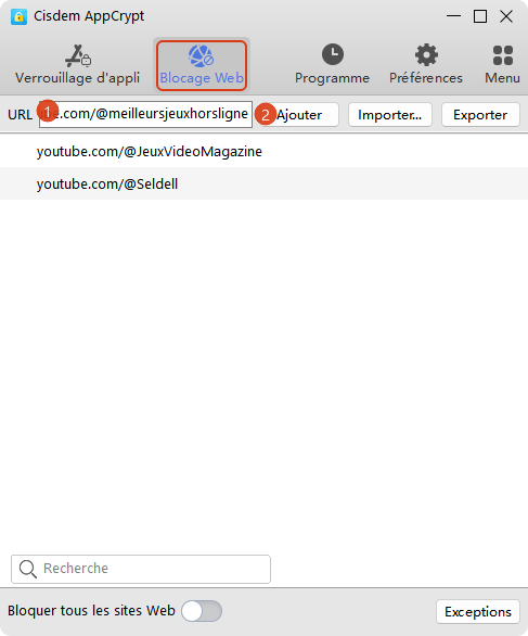 comment bloquer une chaine youtube