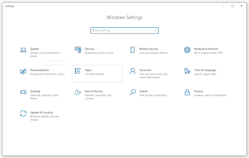 open settings
