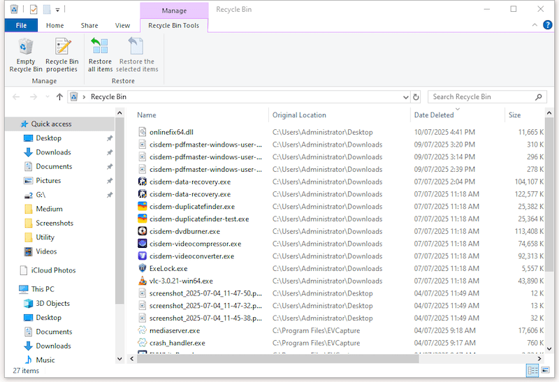 restore bin 01