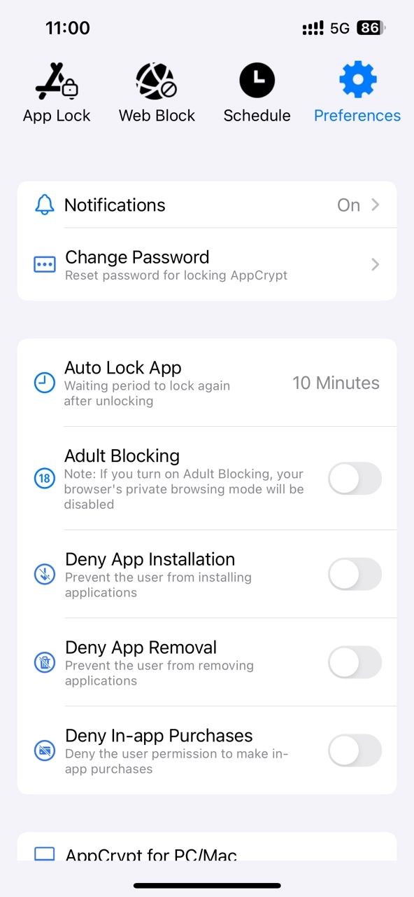 enable Adult Blocking