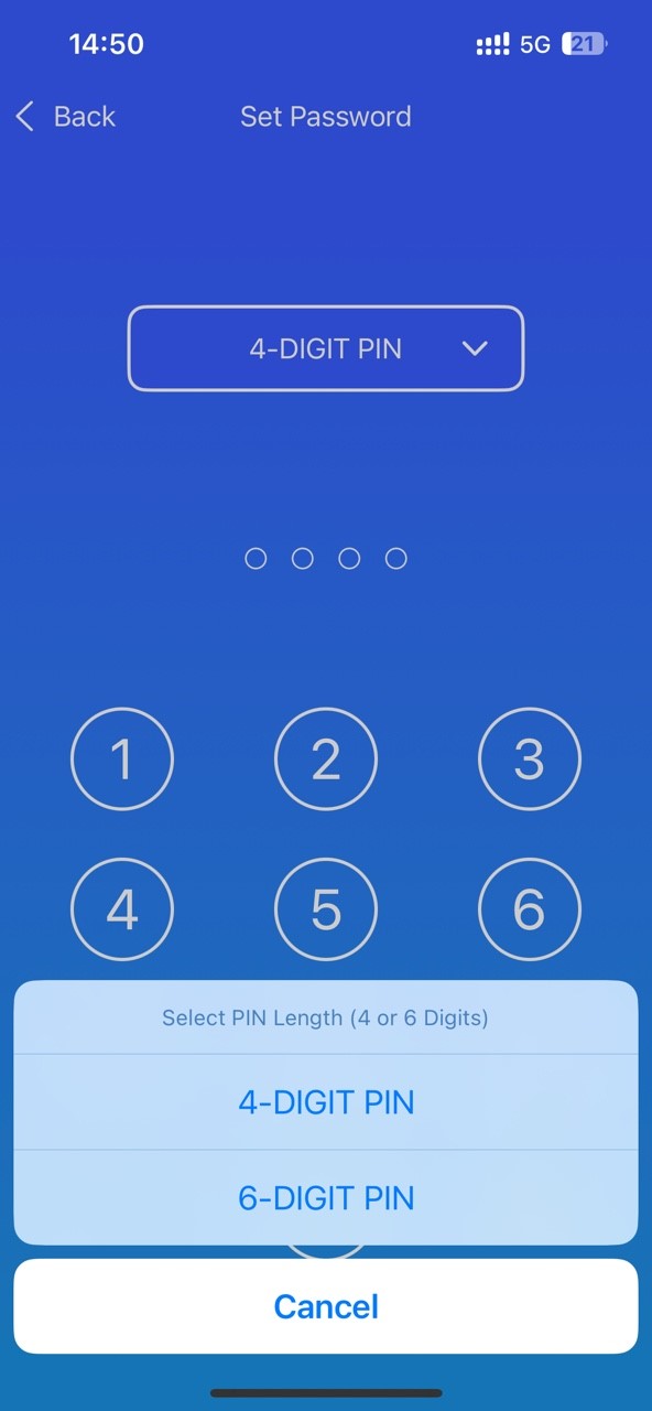 set password to lock your settings
