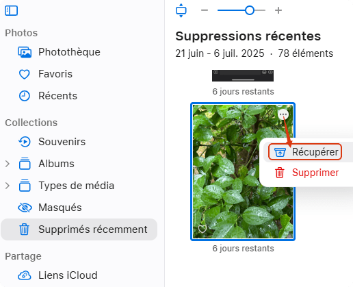comment récupérer ses memories snap supprimer icloud mac