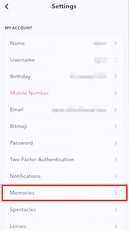 comment récupérer des snap supprimer de memories