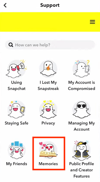 comment récupérer ses photos sur memories snap