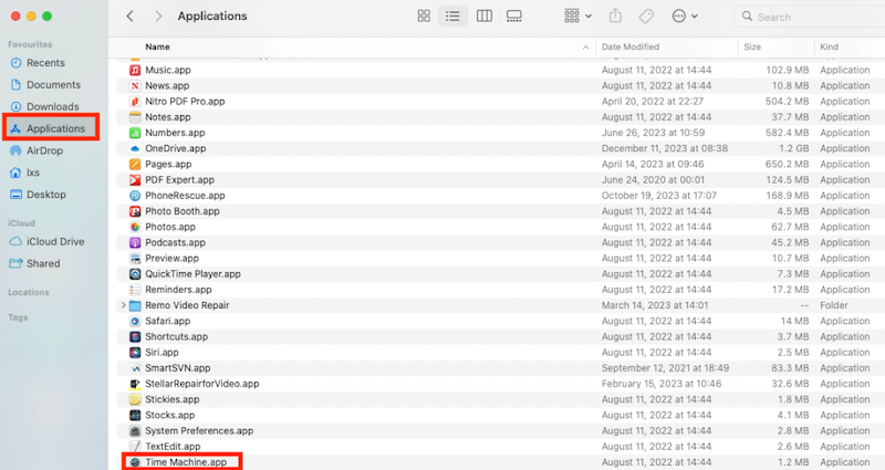 Récupérer un document Pages supprimé sur Mac d'une sauvegarde Time Machine
