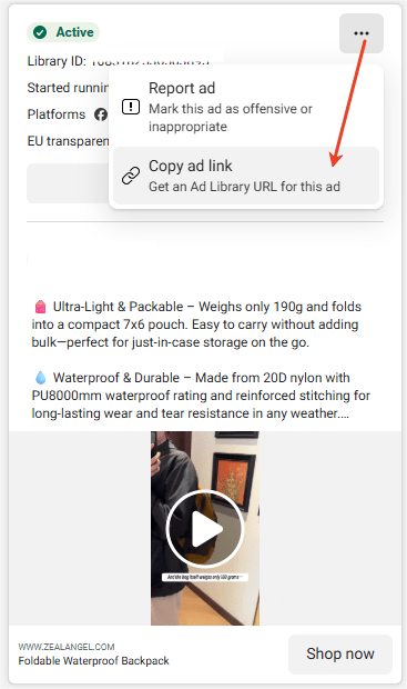 copy ad link