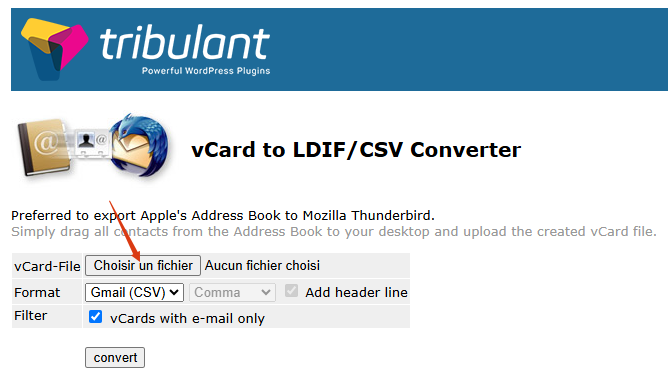 modifier vcard en ligne