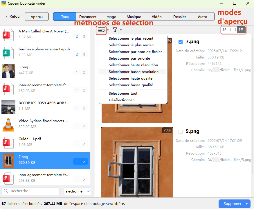 Cisdem Duplicate Finder résultat
