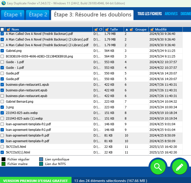 Easy Duplicate Finder logiciel doublon gratuit résultat