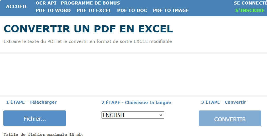 convertir un relevé bancaire PDF en Excel en ligne