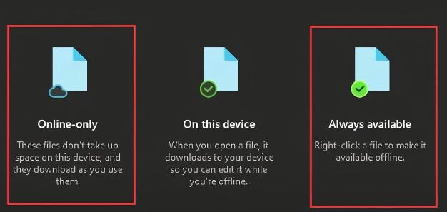 choose Online only or Always available