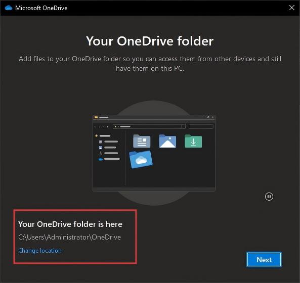 OneDrive folder location