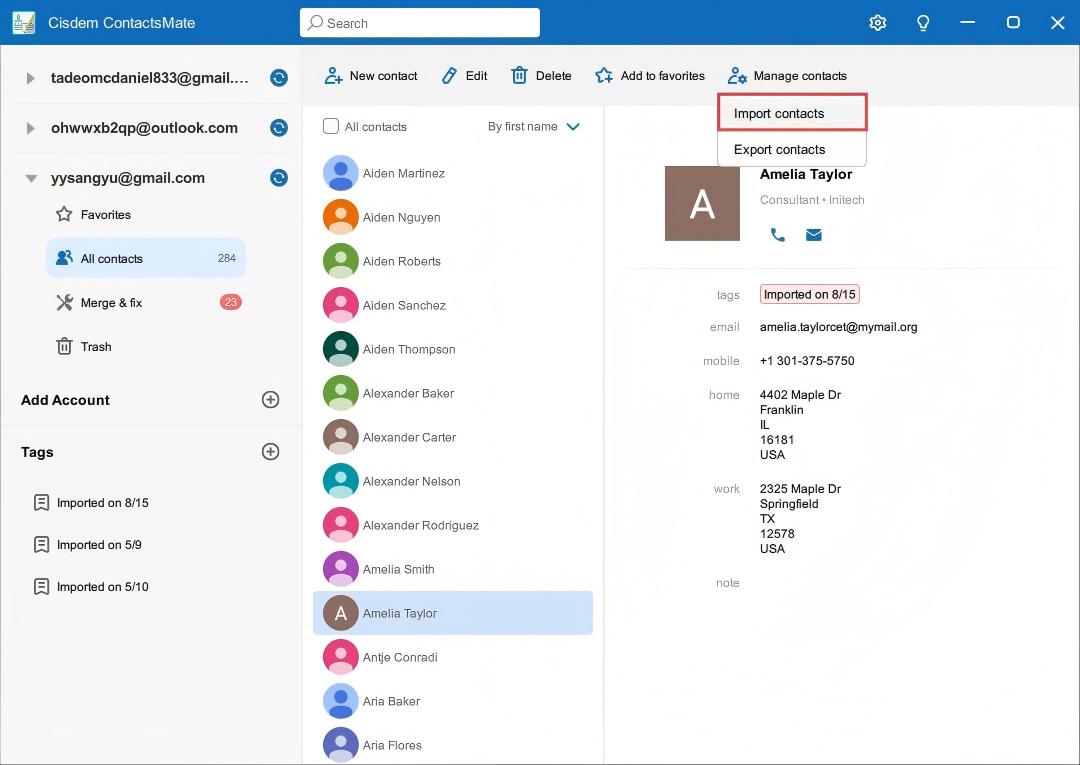 manage contacts