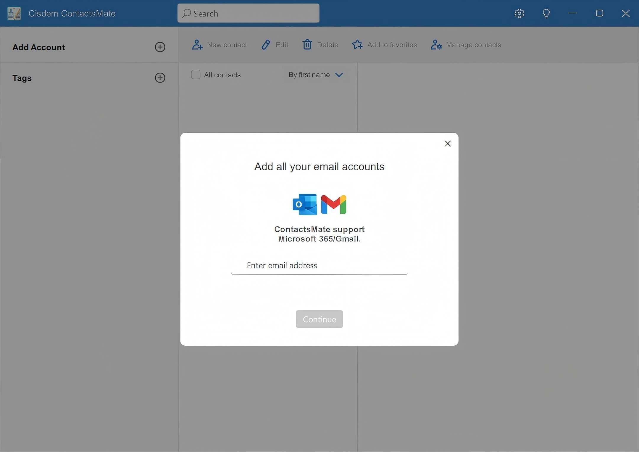 add your account