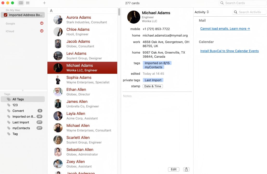 Busy Contacts