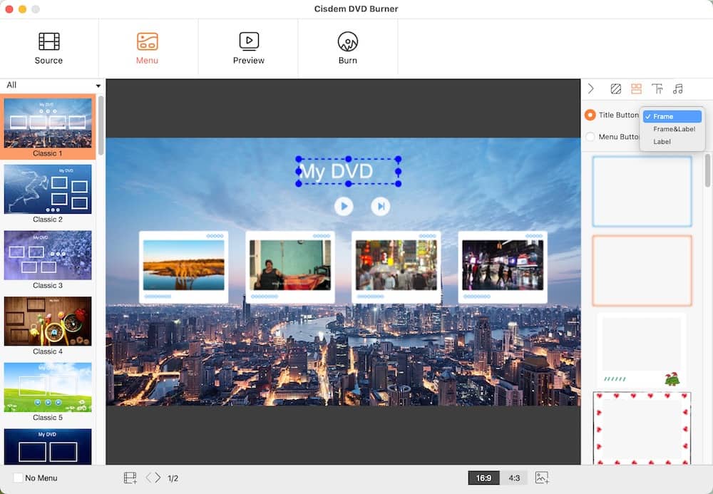 create dvd menu