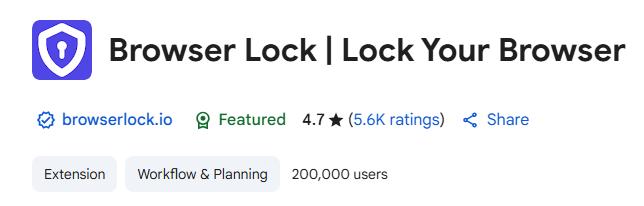 add Browser Lock extension