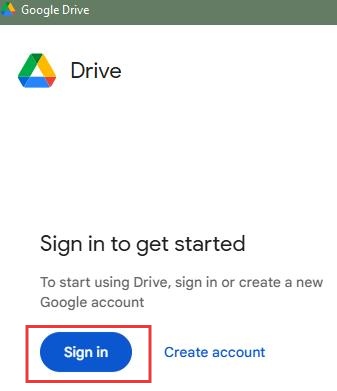 sign in Google Drive