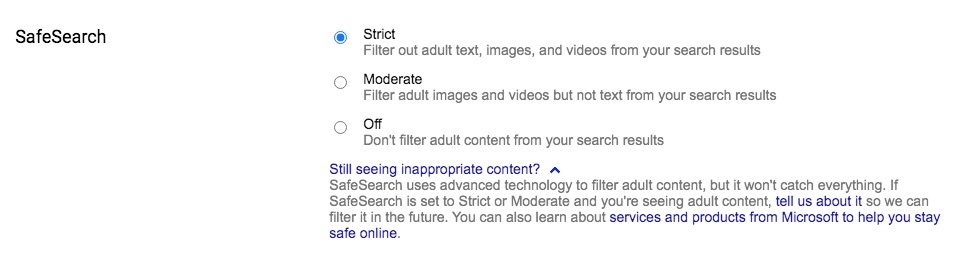 Bing SafeSearch