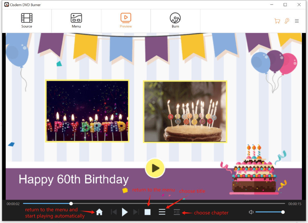 preview birthday dvd