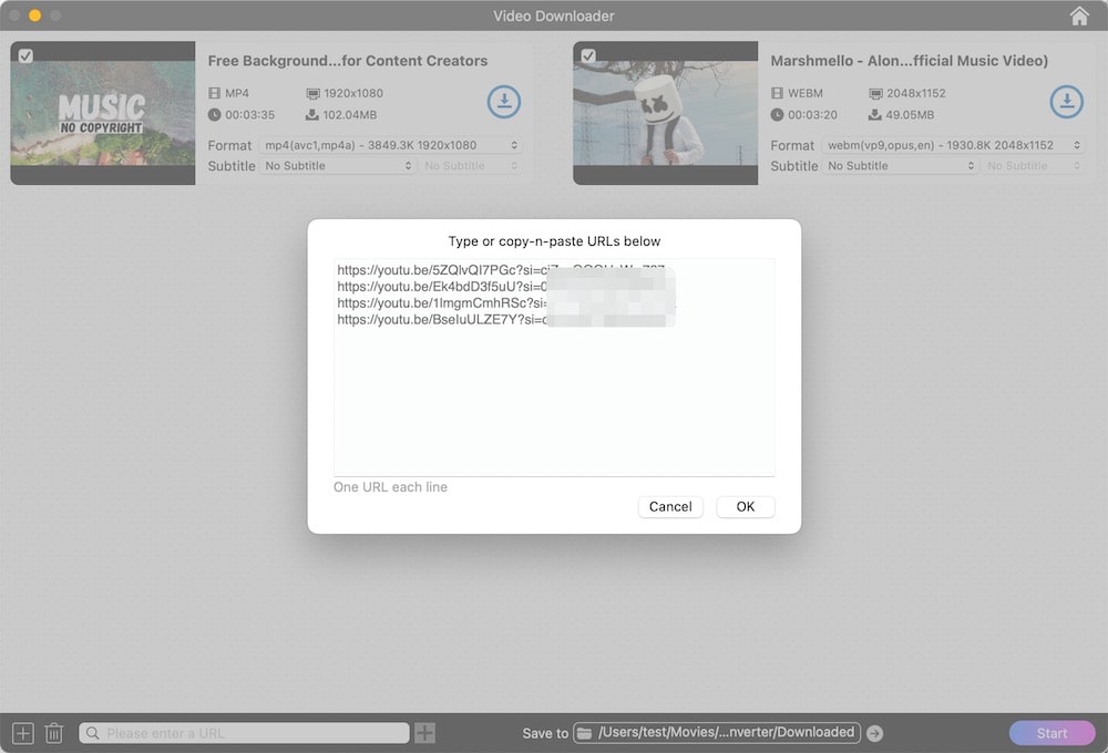 paste the copied youtube videos