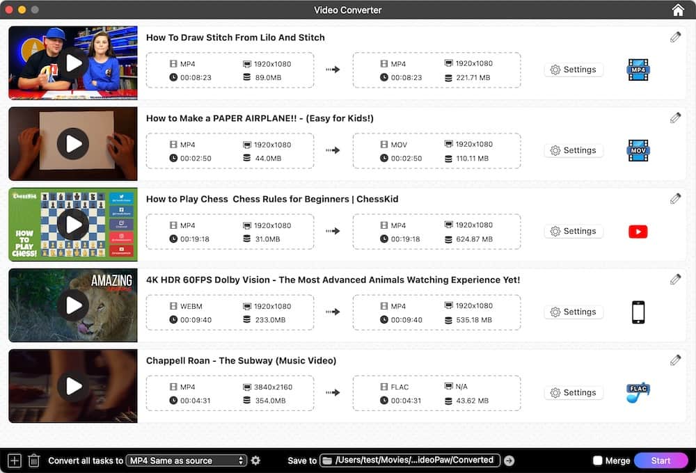 convert 1080p youtube to other formats