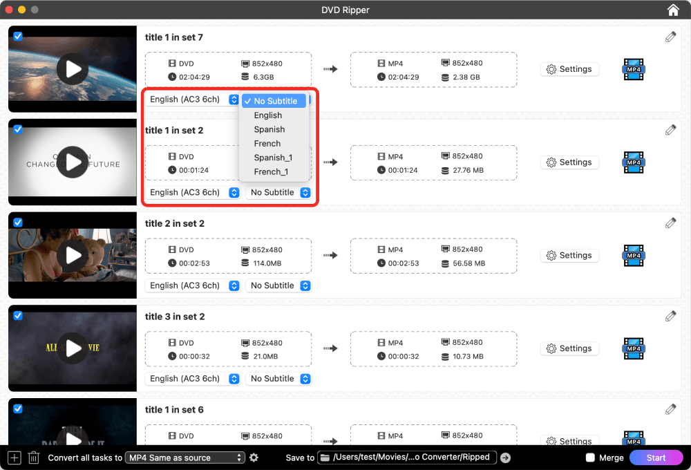 choose tracks