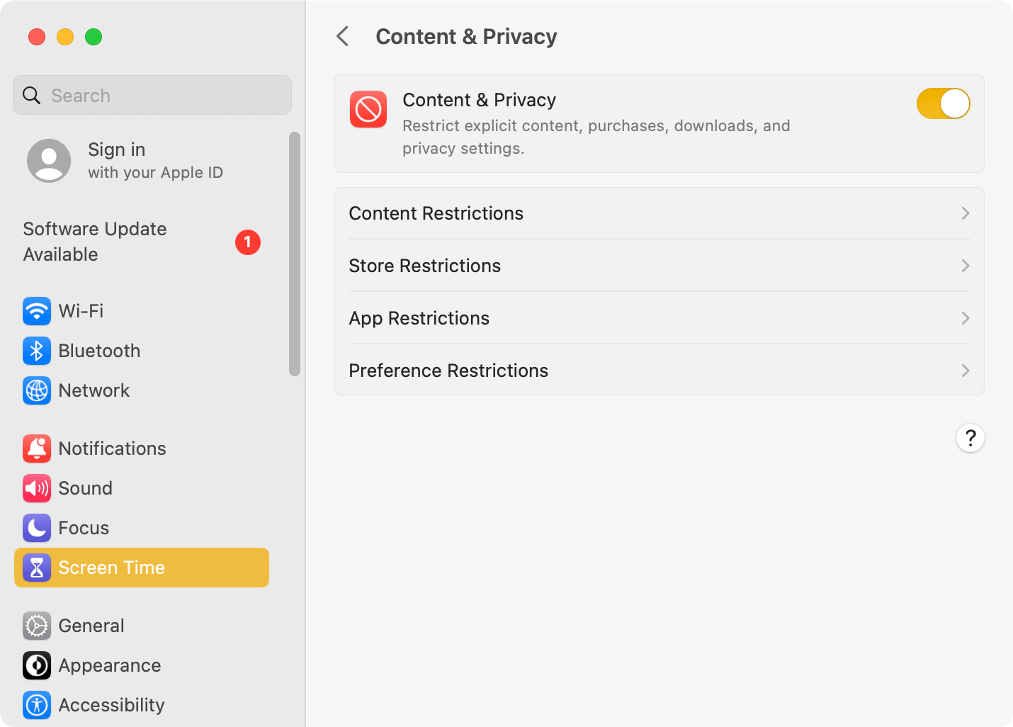 content and privacy